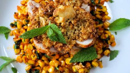 Chicken With Fried Corn And Crispy Feta | Recipe | Cuisine Fiend