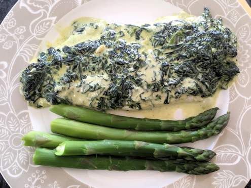 Pan Fried Fish With Creamed Spinach, Recipe