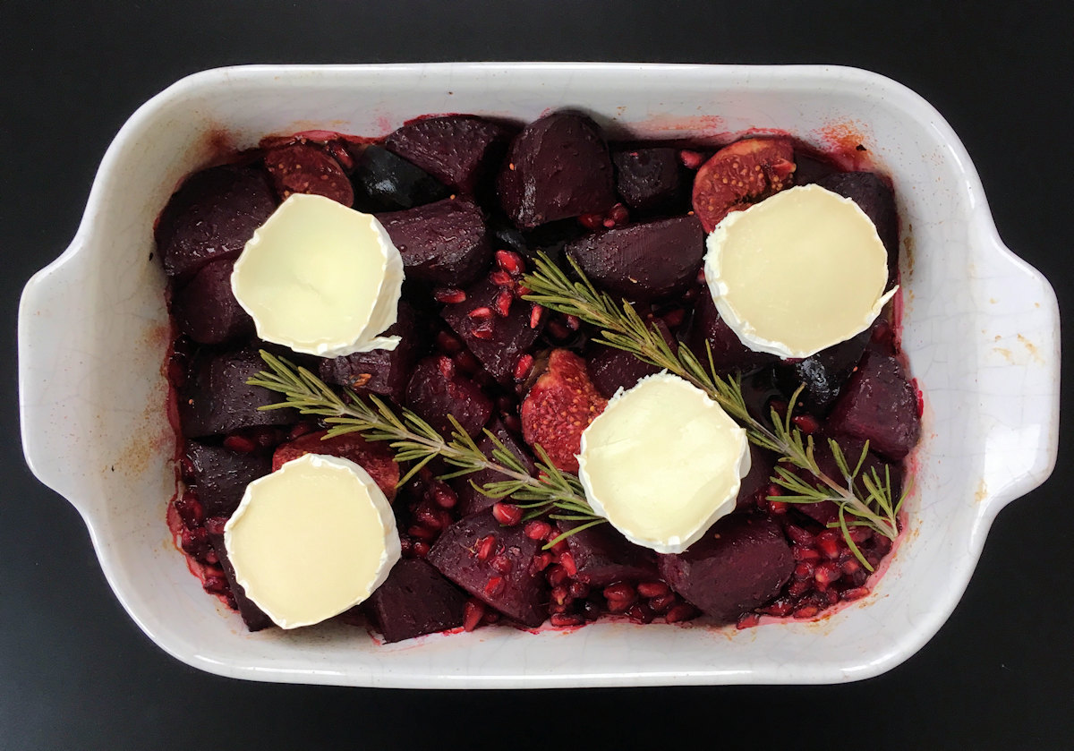 twice roasted beetroot with pomegranate cuisinefiend.com