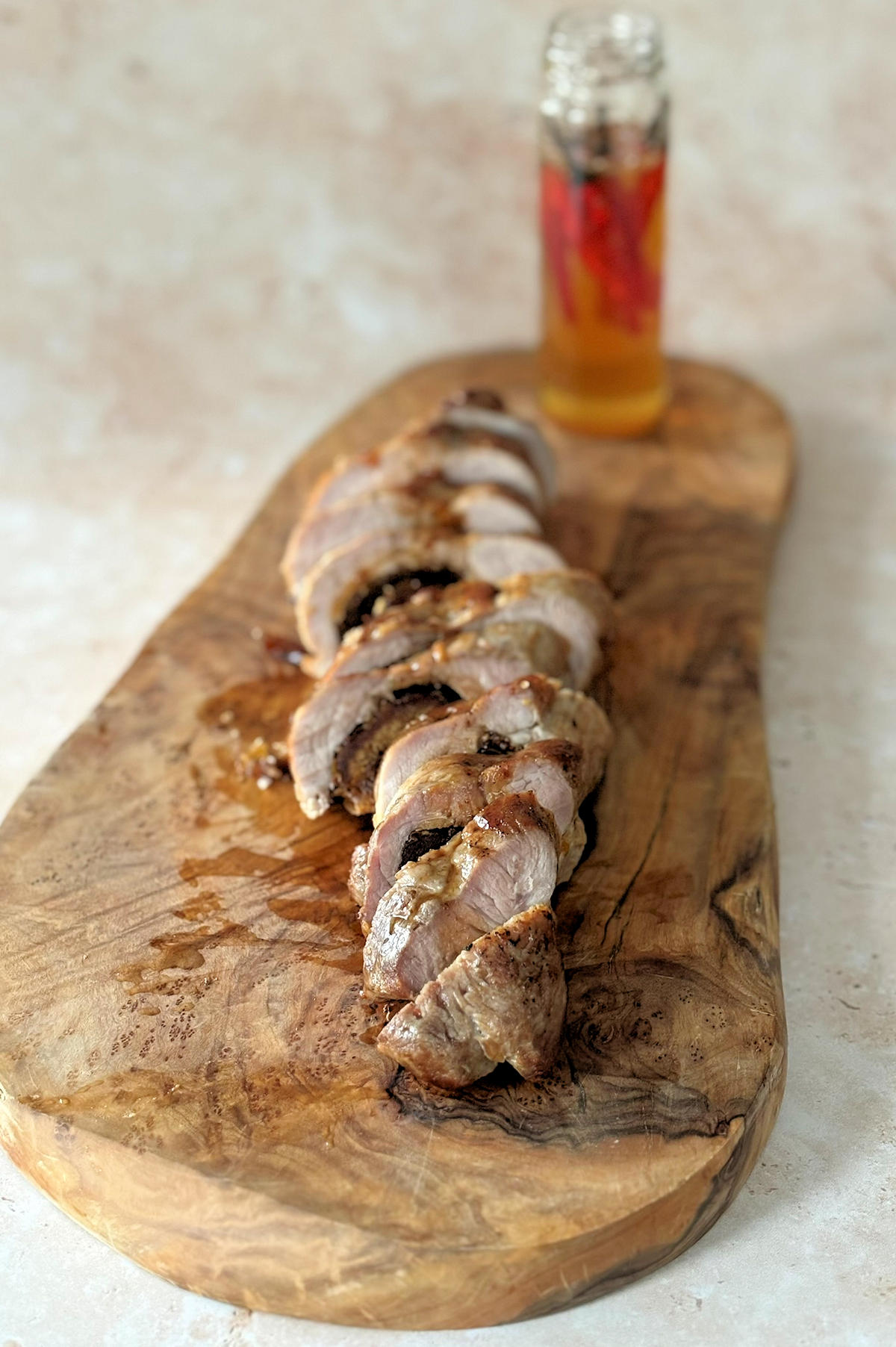 pork fillet with dates and hot honey glaze cuisinefiend.com